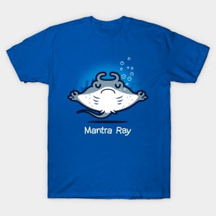 Funny Cute Kawaii Manta Ray Meditating Yoga Mantra Cartoon T-Shirt